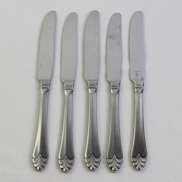 Lot of 5 Oneida Helena Stainless Steel Butter Knives