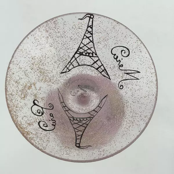 Hand Painted Lolita Parisian Martini Glass With Recipe On The Bottom