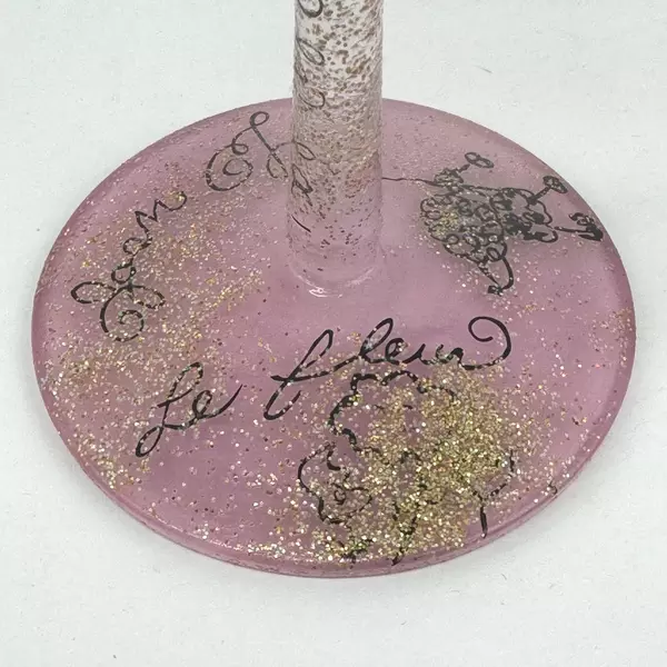 Hand Painted Lolita Parisian Martini Glass With Recipe On The Bottom