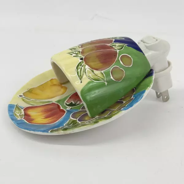 Baum Bros Style Eyes Tea Cup & Saucer Pocket Night Light Fruit Pattern