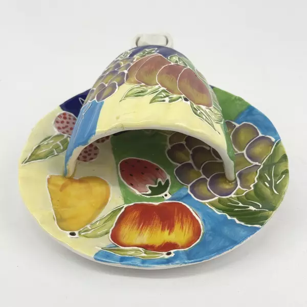 Baum Bros Style Eyes Tea Cup & Saucer Pocket Night Light Fruit Pattern