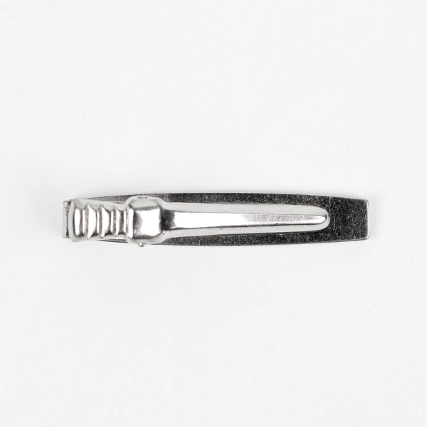 Vintage Silver-Tone Engraved Scroll Design Tie Clip 1-3/4"
