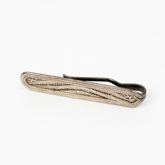 Vintage Silver-Tone Filigree Bar Tie Clip 2"