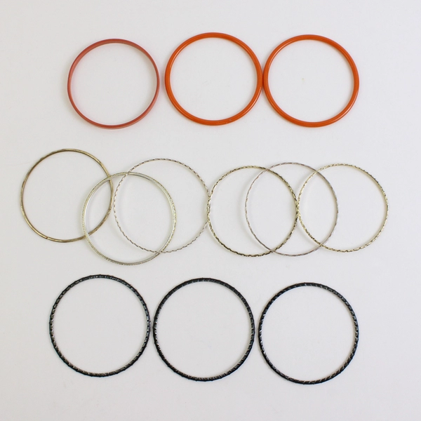 Lot of 12 Women's Bangle Bracelets Costume Jewelry