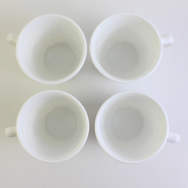 Lot of 4 Corning Corelle Blue Hearts Sloped Side Coffee Mugs