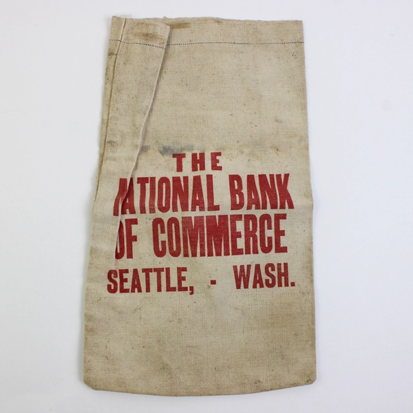 Vintage National Bank of Commerce Seattle Washington Canvas Deposit Bag FLAWED