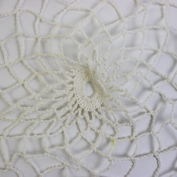 Vintage Handmade Crocheted Yellow Flower Doily 19"