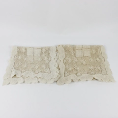 Set of 2 Vintage Handmade Crocheted Dresser Scarves 14" x 40"