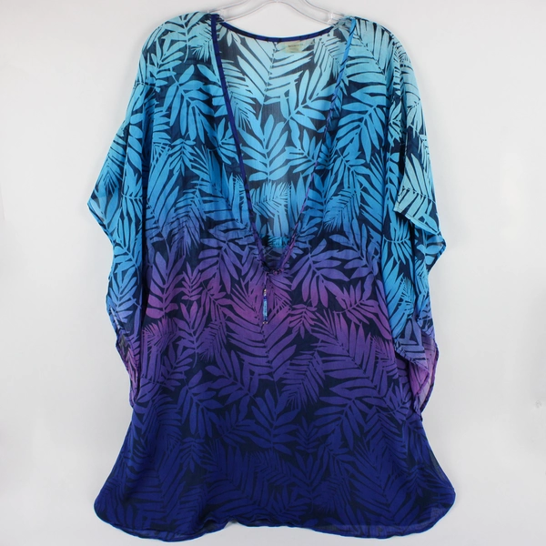 Bleu by Rod Beattie Women's M Blue and Purple Ombre Coverup