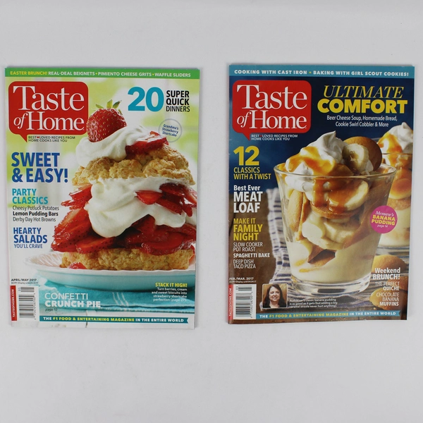 Lot of 2 Taste of Home Magazines Feb/Mar & April/May 2017 