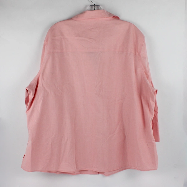 Foxcroft Women's 22W Pink Button-Up with 3/4 Sleeves