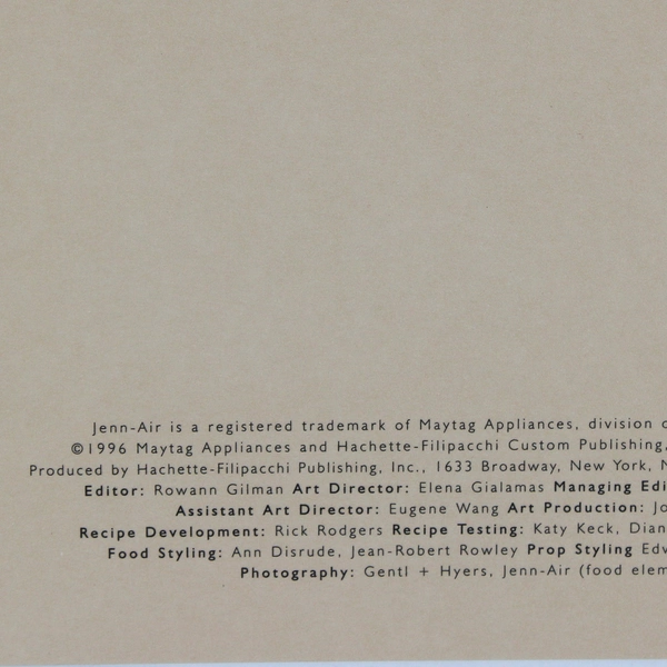 Jenn-Air Creative Cooking Over 50 Great Tasting Recipes 1996 Spiral Bound PB