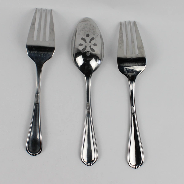 Lot of 3 Oneida Countess Set Slotted Spoon & Forks Stainless Steel Glossy Finish