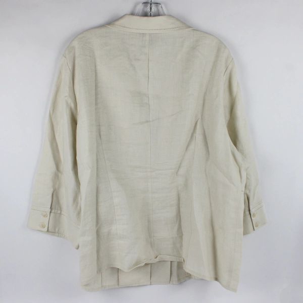 Style & co. Women's Plus Size 22W Off-White Collared Blazer Linen