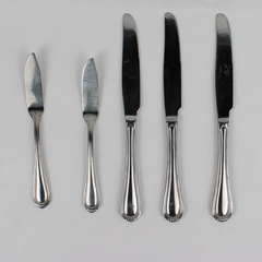 Set of 5 Oneida Countess Solid & Butter Knives Stainless Steel Glossy Finish