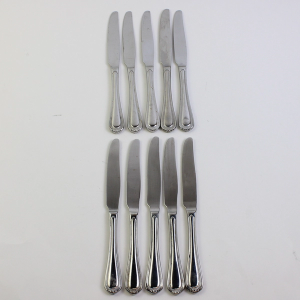 Set of 10 Oneida Countess French Solid Knives Stainless Steel Glossy Finish