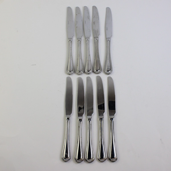 Set of 10 Oneida Countess French Solid Knives Stainless Steel Glossy Finish