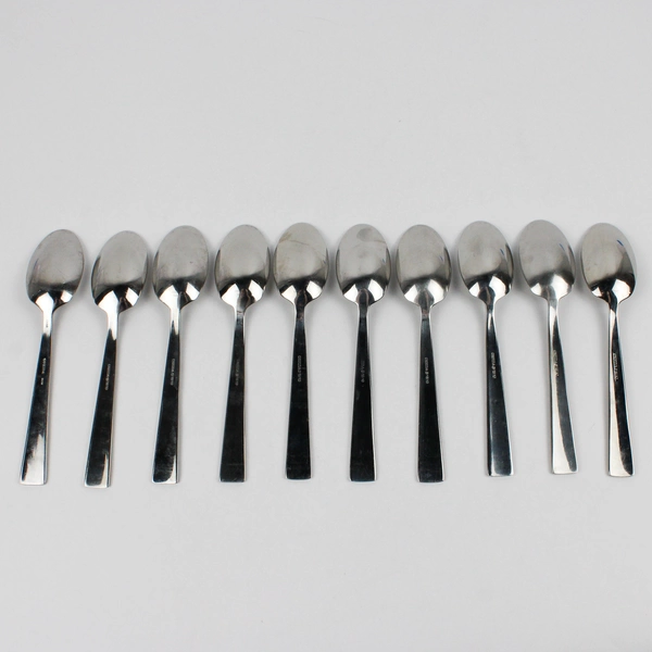 Lot of 10 Oneida Amsterdam Spoons Stainless Steel Glossy Finish Frosted Handle