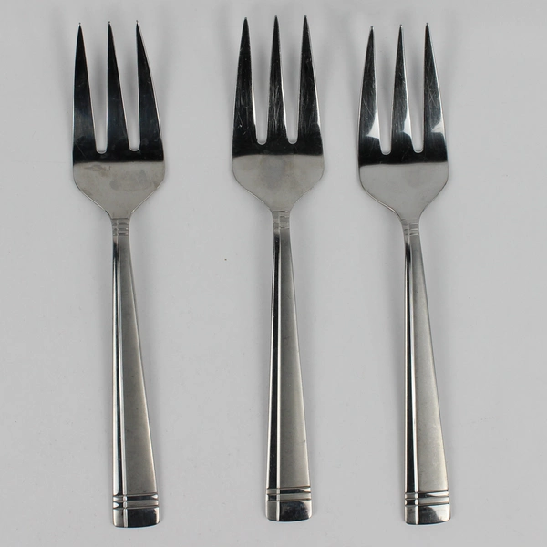 Lot of 3 Oneida Amsterdam Serving Fork Stainless Steel Glossy/Frosted Finish