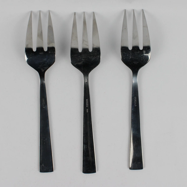 Lot of 3 Oneida Amsterdam Serving Fork Stainless Steel Glossy/Frosted Finish