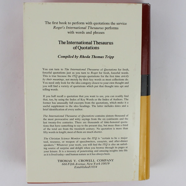 Vintage Roget’s International Thesaurus 3rd Edition 1962 HC DJ Thumb Indexed