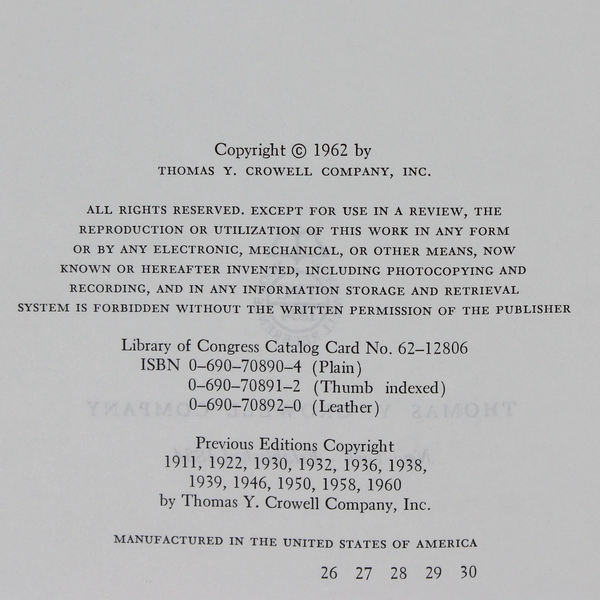 Vintage Roget’s International Thesaurus 3rd Edition 1962 HC DJ Thumb Indexed