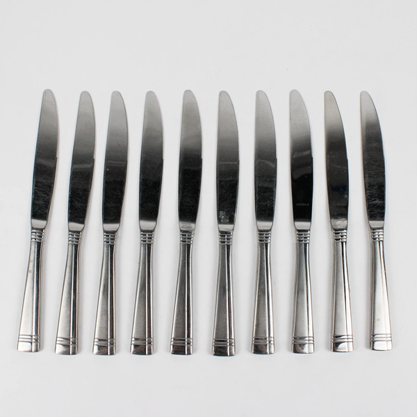 Lot of 10 Oneida Amsterdam Solid Knives Stainless Steel Glossy/Frosted Finish