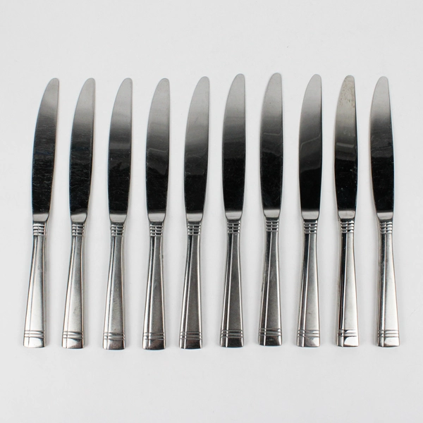 Lot of 10 Oneida Amsterdam Solid Knives Stainless Steel Glossy/Frosted Finish