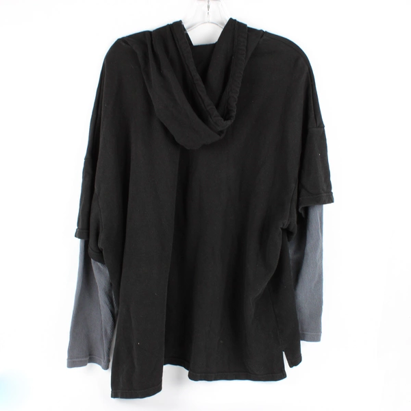 No Boundaries Unisex 3XL Black and Gray Layered Hoodie