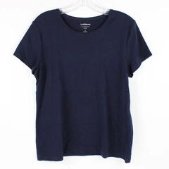 Croft & Barrow Women's L Classic Tee Short Sleeve Navy Blue