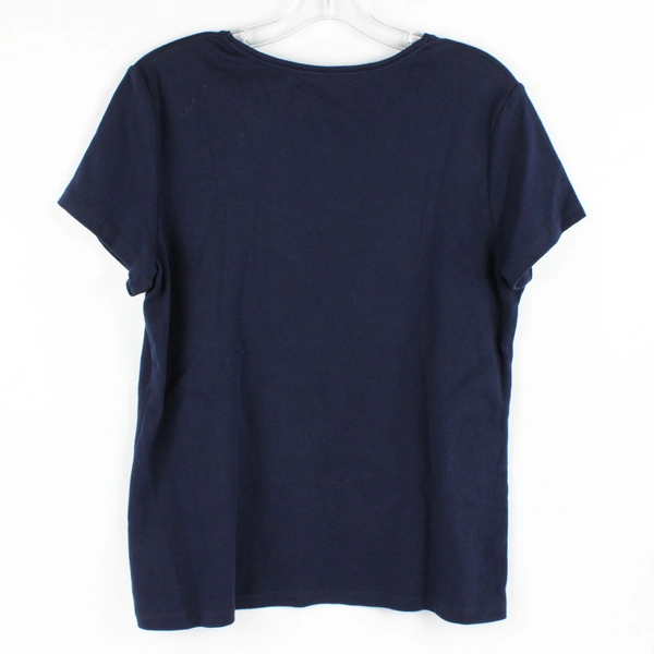 Croft & Barrow Women's L Classic Tee Short Sleeve Navy Blue