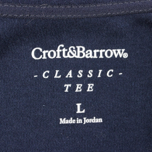 Croft & Barrow Women's L Classic Tee Short Sleeve Navy Blue