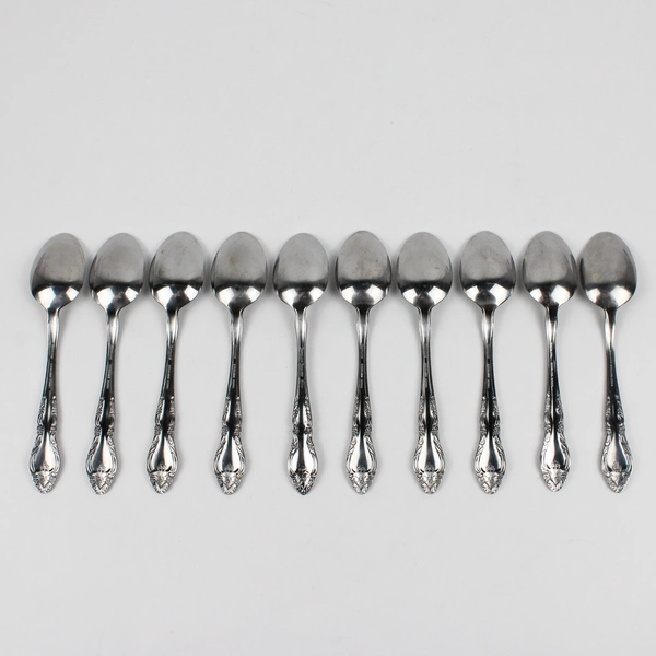 Lot of 10 Oneida Malmaison Place Spoons Northern Stainless Steel Glossy Finish 