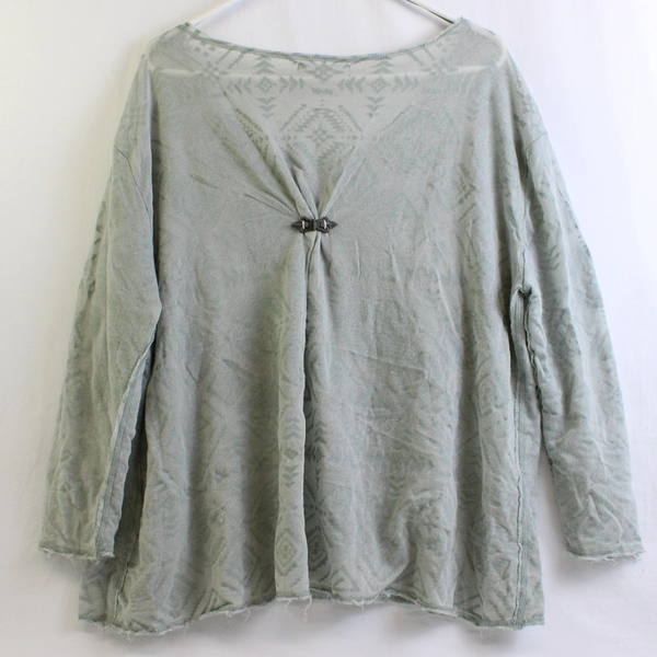 Aeropostale Women's XL Green Blouse with Lace Detail