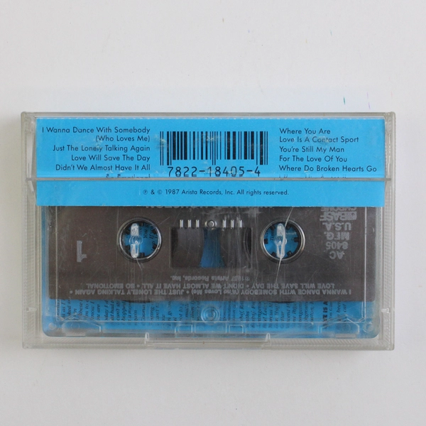 Whitney Houston Self-Titled Cassette Tape 1987 Arista Records