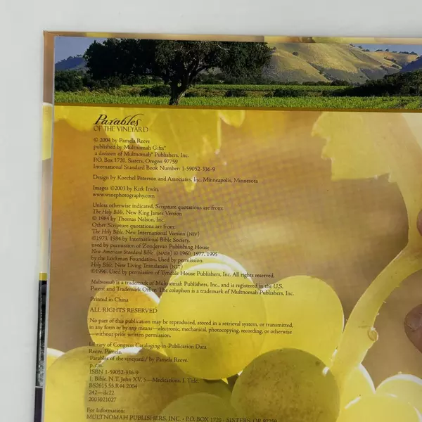 Parables of the Vineyard by Pamela Reeve 2004 Hardcover