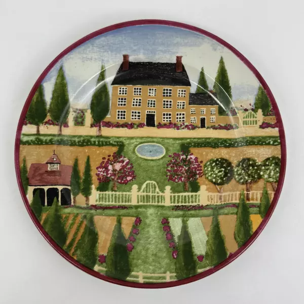 Lot of 2 Vintage Block Country Village Salad Dessert Plates by Gear Indonesia