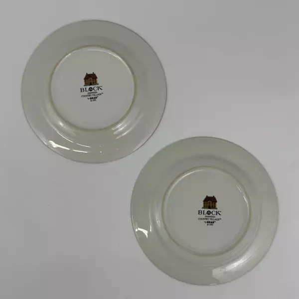 Lot of 2 Vintage Block Country Village Salad Dessert Plates by Gear Indonesia