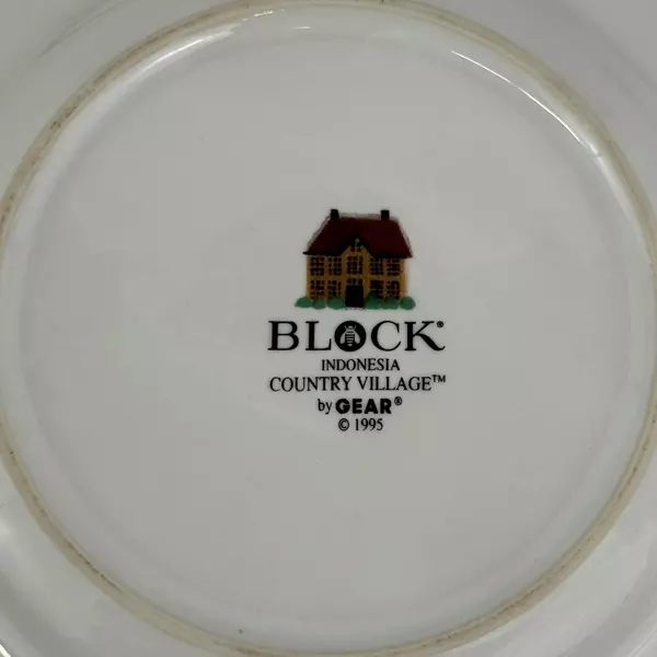 Lot of 2 Vintage Block Country Village Salad Dessert Plates by Gear Indonesia