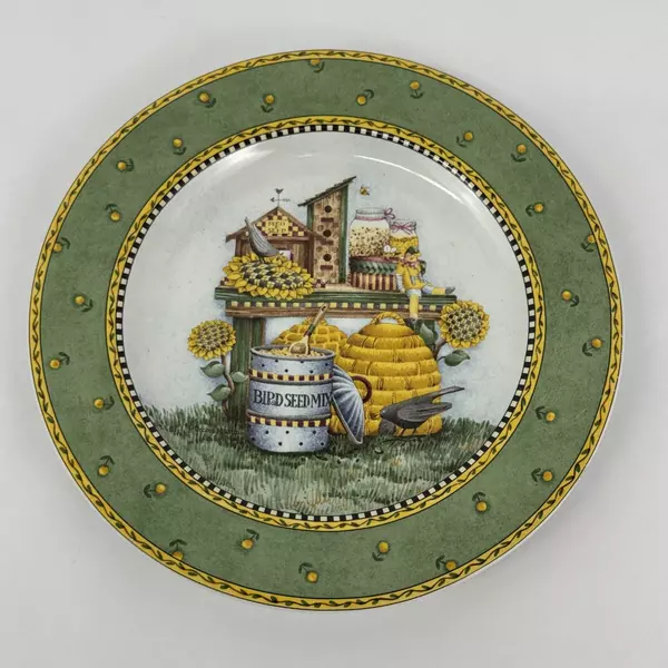 1999 Sakura Garden Vignette Debbie Mumm Salad Dessert Plate Garden Table