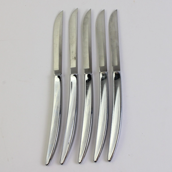 Lot Of 5 Towle Silver Luxor (Stainless) Flatware Steak Knives 8.75" Long