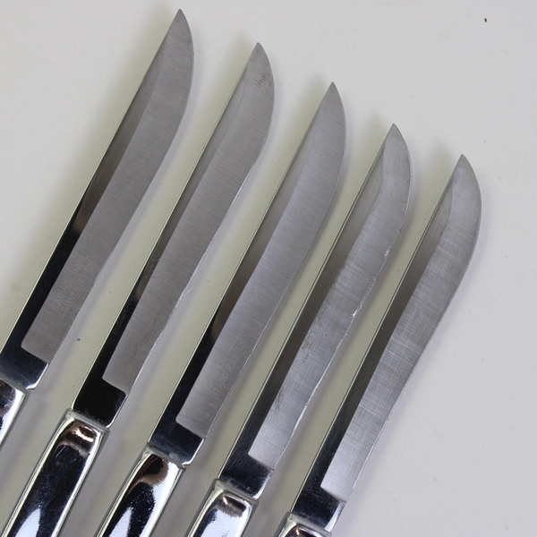 Lot Of 5 Towle Silver Luxor (Stainless) Flatware Steak Knives 8.75" Long
