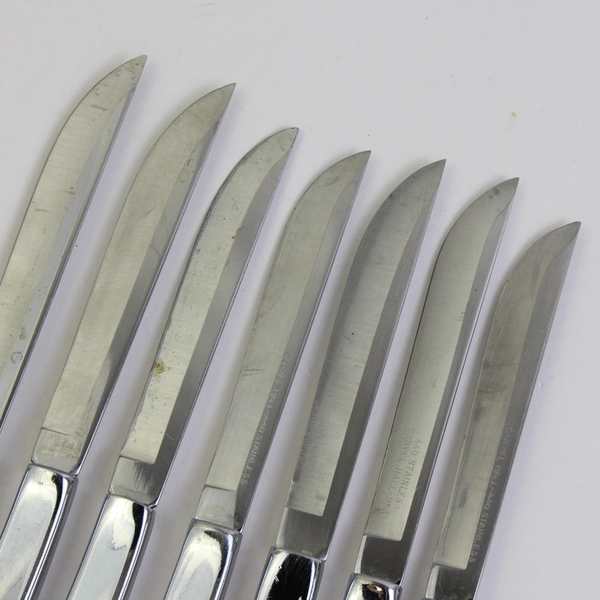 Lot Of 7 Towle Silver Luxor (Stainless) Flatware Steak Knives 8.75" Long