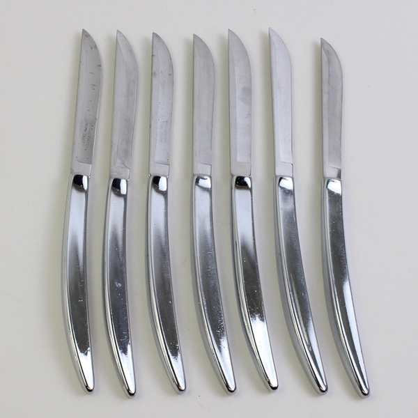 Lot Of 7 Towle Silver Luxor (Stainless) Flatware Steak Knives 8.75" Long