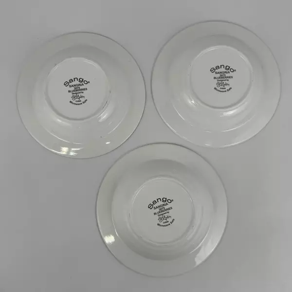 Set of 3 Sango The Sweet Shoppe Wide Rimmed Blueberries Soup Bowls By Sue Zipkin