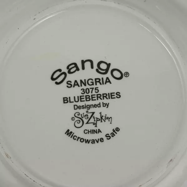 Set of 3 Sango The Sweet Shoppe Wide Rimmed Blueberries Soup Bowls By Sue Zipkin