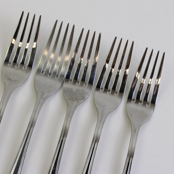 Lot Of 5 Wallace Silver Royal Thread (Stainless) Flatware Salad Forks 7.25" Long