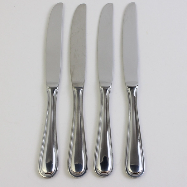 Lot Of 4 Wallace Silver Royal Thread (Stainless) Flatware Dinner Knives 9" Long