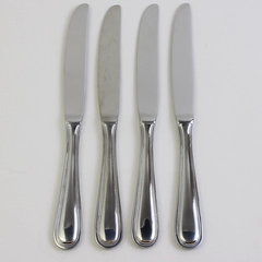 Lot Of 4 Wallace Silver Royal Thread (Stainless) Flatware Dinner Knives 9" Long