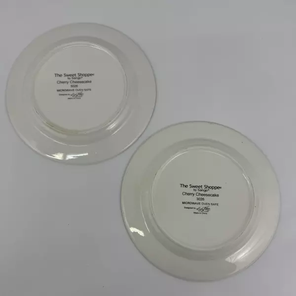 2 Vintage Sango The Sweet Shoppe Sue Zipkin Cherry Cheesecake Salad Plates 3026